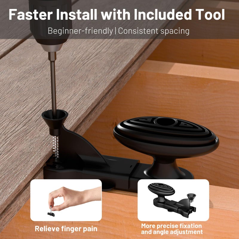 ZONEGRACE 1000 PCS Hidden Deck Fasteners for Composite Decking Board,Composite Deck Clips & Plastic Hidden Fastners with Stainless Steel Screws & Installation Tools,Universal Nylon Clips for Decking - Image 5