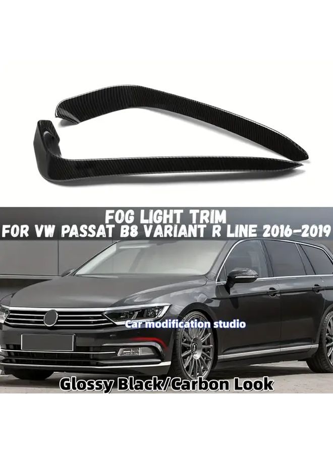 Carbon Look Fog Light Frame Trim For Volkswagen Passat B8 2016 2017 2018 2019 - Image 1