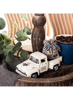 Huray Rayho Coffee Decor For Coffee Bar Metal Truck With Coffee Beans Burlap Sack Vintage Pickup Farmhouse Coffee Station Tabletop Tiered Tray Decor Mini Diecast Truck Decorations  - Image 4