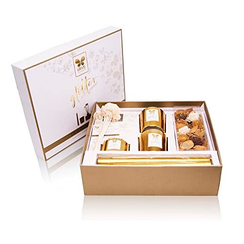 IRIS Glitter Fragrance Gift Set | 1N Reed Diffuser Oil, 6N Reed Sticks,1N Potpourri (100G), 2N Taper Candle (45g Each), 2N Votive Candle (128g Each) | Ideal for Festive Gifting & Home Décor - Image 1