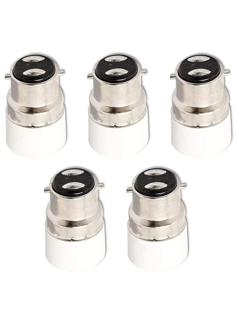 erorex 5X B22 to E14 Socket Converter, Adapter Converter, Lamp Base, Lamp Socket Adapter, Lamp Adaptor for LED Lamps and Bulbs and CFL Lamps - Image 1