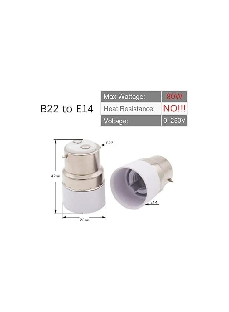 erorex 5X B22 to E14 Socket Converter, Adapter Converter, Lamp Base, Lamp Socket Adapter, Lamp Adaptor for LED Lamps and Bulbs and CFL Lamps - Image 4