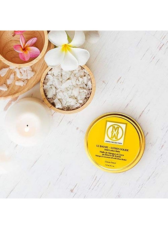 أو إم إم كوليكشن بلسم لوشن صلب بالزيوت الطبيعية والمانجو والشيا والكاكاو وجوز الهند وزبدة جوز الهند والترطيب الغني وتهدئة البشرة الجافة والمتهيجة والشوكولاتة الداكنة (2 أونصة) - Image 4