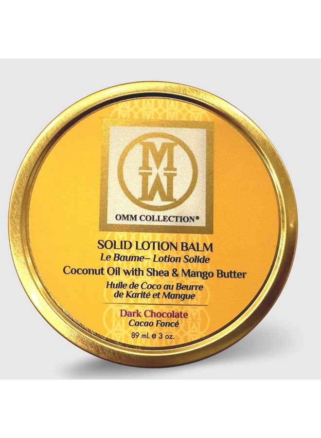أو إم إم كوليكشن بلسم لوشن صلب بالزيوت الطبيعية والمانجو والشيا والكاكاو وجوز الهند وزبدة جوز الهند والترطيب الغني وتهدئة البشرة الجافة والمتهيجة والشوكولاتة الداكنة (2 أونصة) - Image 1