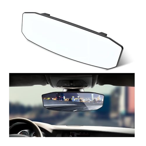 KVAEY Car Rear View Mirror 110 Clipon Large Wide Angle Panoramic Convex Rearview Mirrors Anti Glare HD Clear Tint Interior Rear View Mirror Reduce Blind Spots Car Accessories Wide Angle - Image 1