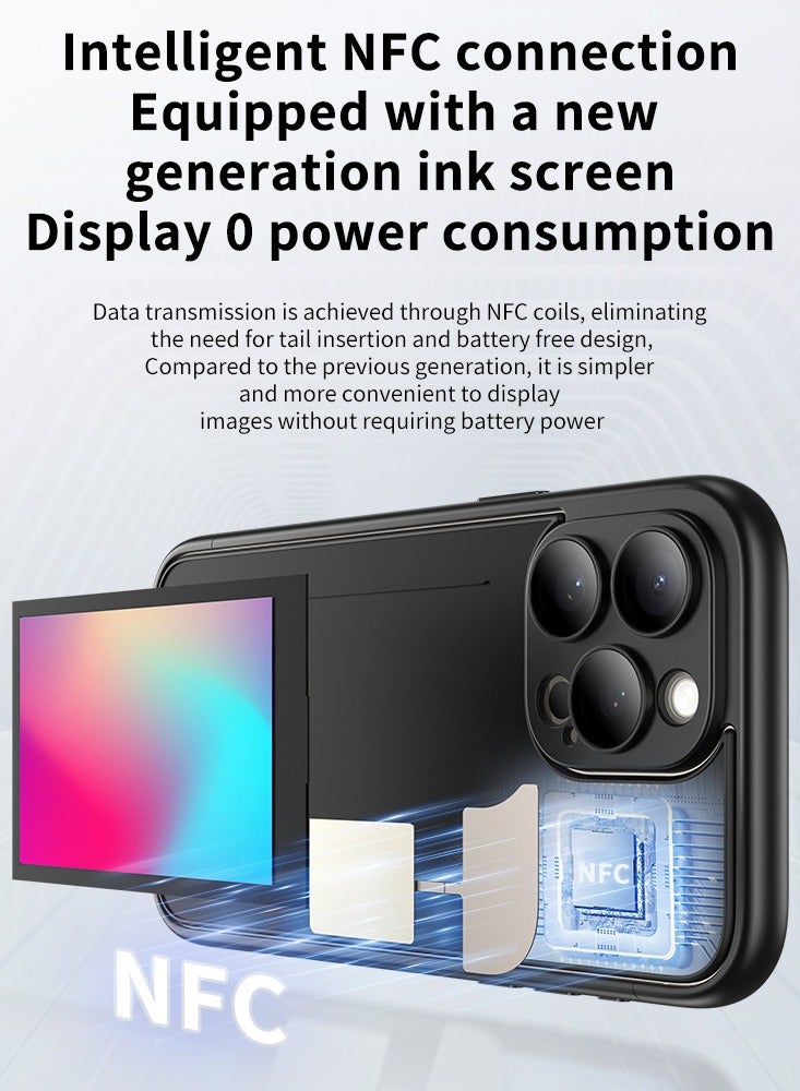 Smart Ink Phone Case,DIY Ink Screen,Compatible with IPhone15ProMax,black - Image 4