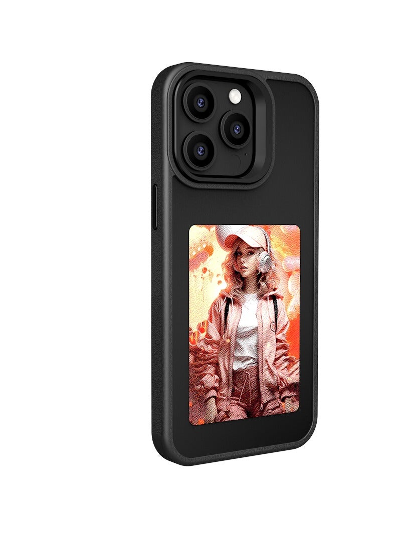Smart Ink Phone Case,DIY Ink Screen,Compatible with IPhone15ProMax,black - Image 2