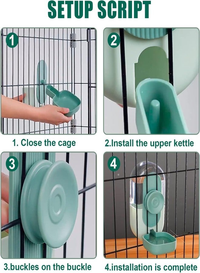 FYCAN موزع طعام الحيوانات الأليفة الأوتوماتيكي من FYCAN سعة 800 مل، خالٍ من مادة BPA، مصنوع من مواد آمنة غذائيًا، يُعلق على قفص الكلاب والقطط، مانع للتسرب، زجاجة شرب متعددة الاستخدامات للكلاب والأرانب. - Image 3