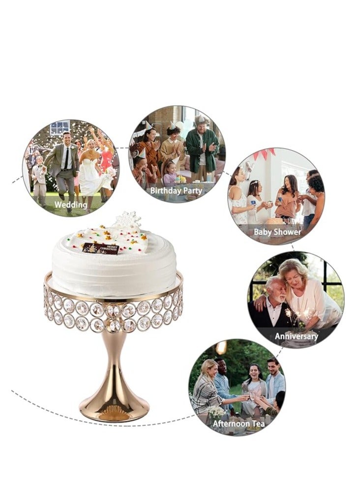 Set of 3 Gold Crystal Cake Stands – 8/10/12 Inch Round Pedestal, Metal Cupcake & Dessert Stands for Weddings, Parties, Baking, Elegant Cake Display for Special Occasions and Home Décor  - Image 4