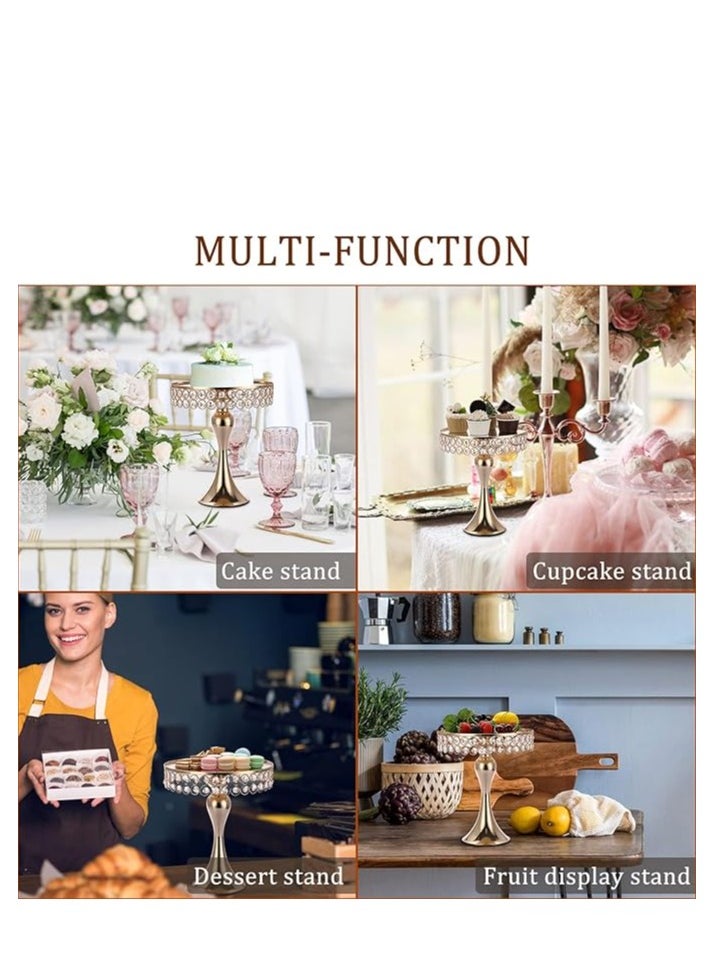 Set of 3 Gold Crystal Cake Stands – 8/10/12 Inch Round Pedestal, Metal Cupcake & Dessert Stands for Weddings, Parties, Baking, Elegant Cake Display for Special Occasions and Home Décor - pzsku/ZB73249991AD3FE879470Z/45/_/1736935371/ee0e8516-02b3-4c85-94a9-b5b848886185