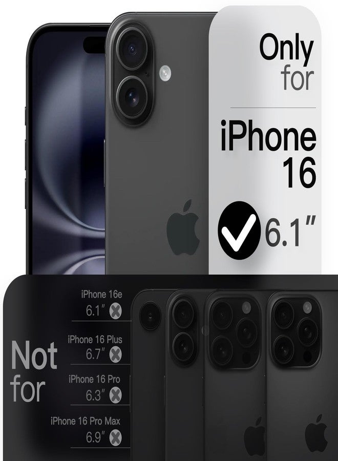 JETech Slim Case for iPhone 16 6.1-Inch with Camera Lens Full Protection, Ultra-Thin Lightweight Matte Finish Minimalist Protective Phone Cover (Black) - Image 2