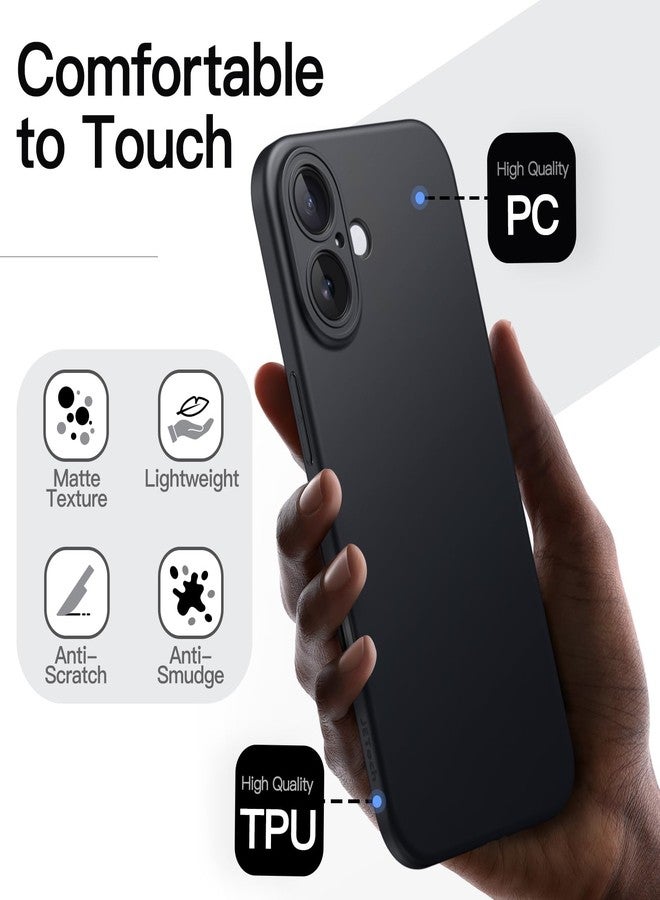 JETech Slim Case for iPhone 16 6.1-Inch with Camera Lens Full Protection, Ultra-Thin Lightweight Matte Finish Minimalist Protective Phone Cover (Black) - Image 5