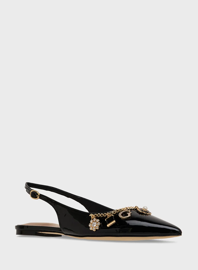 GUESS Close Toe Ankle Strap Ballerinas