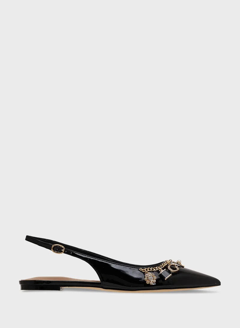 GUESS Close Toe Ankle Strap Ballerinas