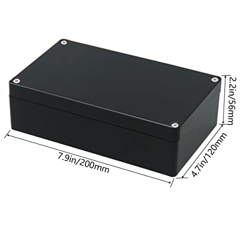 Zulkit Junction Box, Zulkit Project Box IP65 Waterproof Outdoor Box ABS Plastic Electrical Boxes Electronic Enclosure Black 7.9 x 4.7 x 2.2 inch(200 x 120 x 56 mm)(Pack of 1) - Image 2
