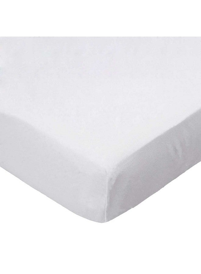 SHEETWORLD.COM SheetWorld 100% Cotton Percale Flat Crib Toddler Sheet 28 x 52, Solid White Woven, Made in USA - Image 1