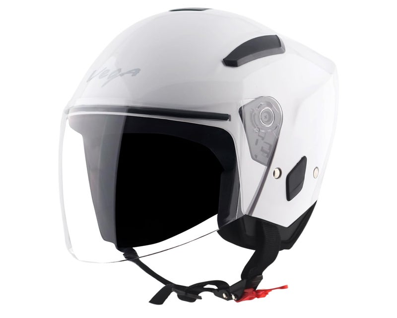 Vega Orion Open Face Riding Helmet with Lightweight Shell, Comfortable Liner, Shock Absorbing Interior, Ventilated Fit, Durable Build, and Modern White Styling White-M - Image 1