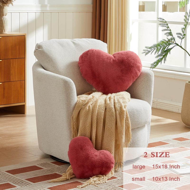 EastTree Heart Pillows  Peach Pink Heart Shaped Pillows  Ultra Soft Extra-Large Fluffy Pillows  Love Throw Pillows Gifts  Women Girls Living Room Decor 15x18 Inch - Image 2