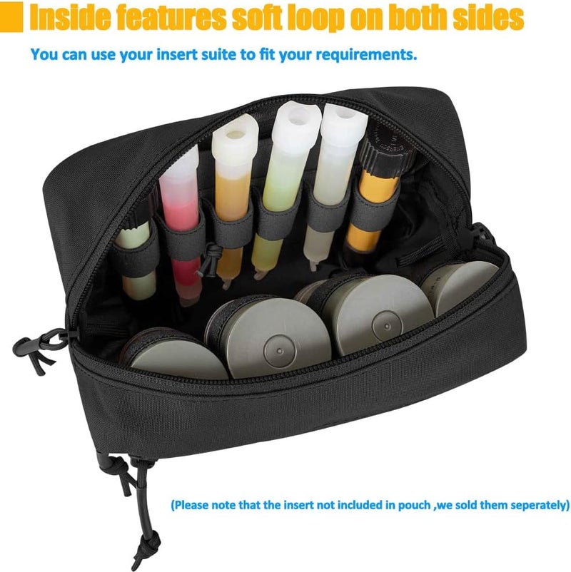KRYDEX Tactical Drop Pouch Sub Abdominal Carrying Kit Bag Fanny Pack with Hook and Loop Panel for Tactical Vest Chest Rig (Black) - Image 5
