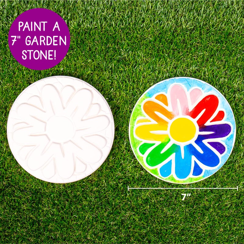 Creative Roots Creative Roots Mosaic Flower Garden Stepping Stone Kit, Includes 7-Inch Ceramic Stone & 6 Vibrant Paints, DIY Stepping Stone Kit for Kids Ages 6+  - Image 5