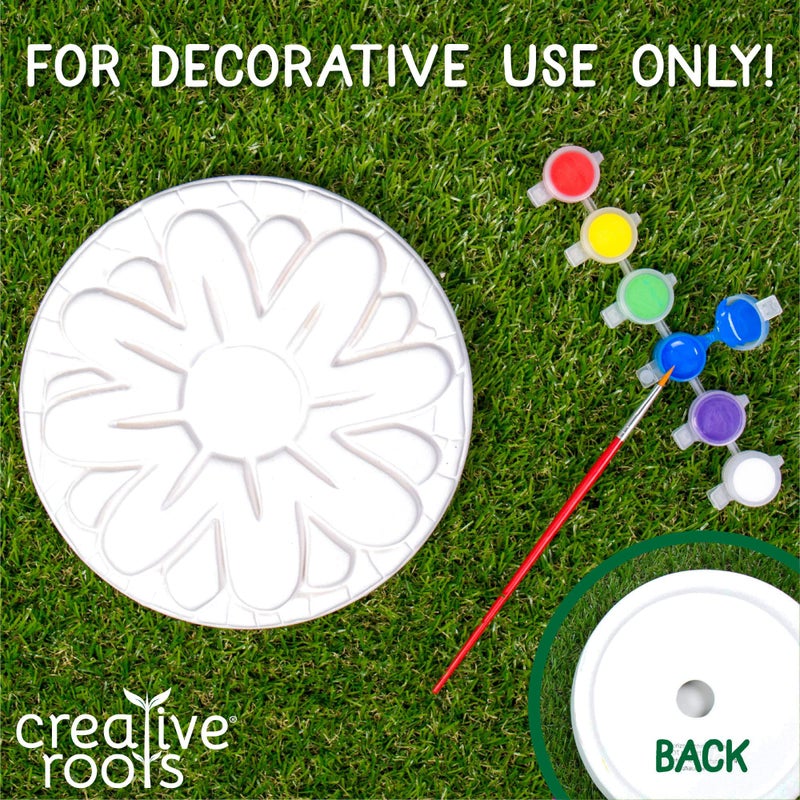 Creative Roots Creative Roots Mosaic Flower Garden Stepping Stone Kit, Includes 7-Inch Ceramic Stone & 6 Vibrant Paints, DIY Stepping Stone Kit for Kids Ages 6+  - Image 3