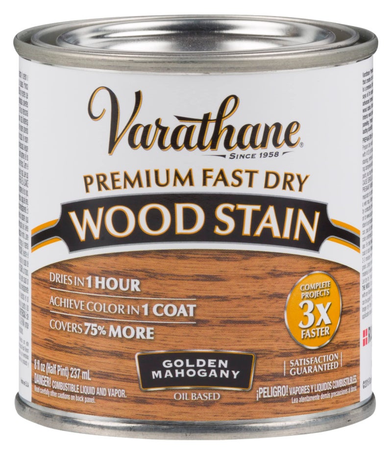 Varathane Premium Fast Dry Wood Stain, Half Pint, Golden Mahogany - Image 1