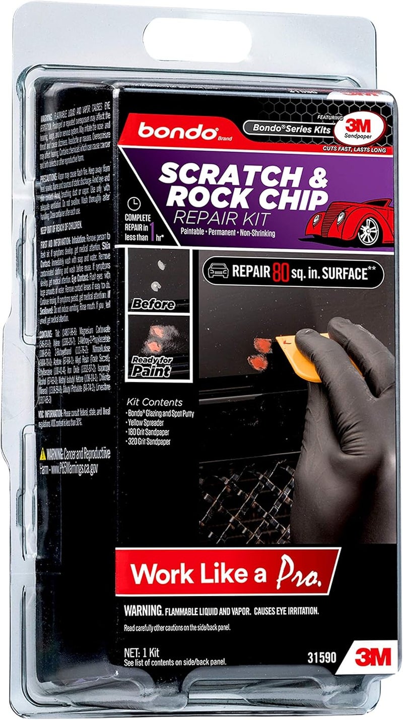 Bondo Scratch & Rock Chip Repair Kit, Paintable - Permanent - Non-Shrinking Repair in Less Than One Hour, 1 Kit - Image 1