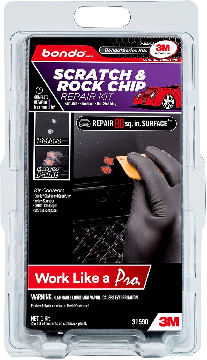Bondo Scratch & Rock Chip Repair Kit, Paintable - Permanent - Non-Shrinking Repair in Less Than One Hour, 1 Kit - Image 3
