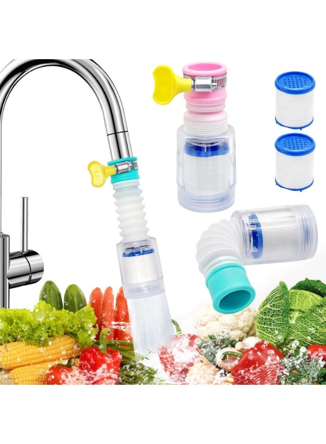 360° Rotating Water Filter Faucet, Kitchen Faucet Filter with 6 Additional Filters, Hard Water Filter Spray Head Extender, Splash-Proof Soft Water Faucet Filter for Home, Kitchen, and Bathroom - Image 1