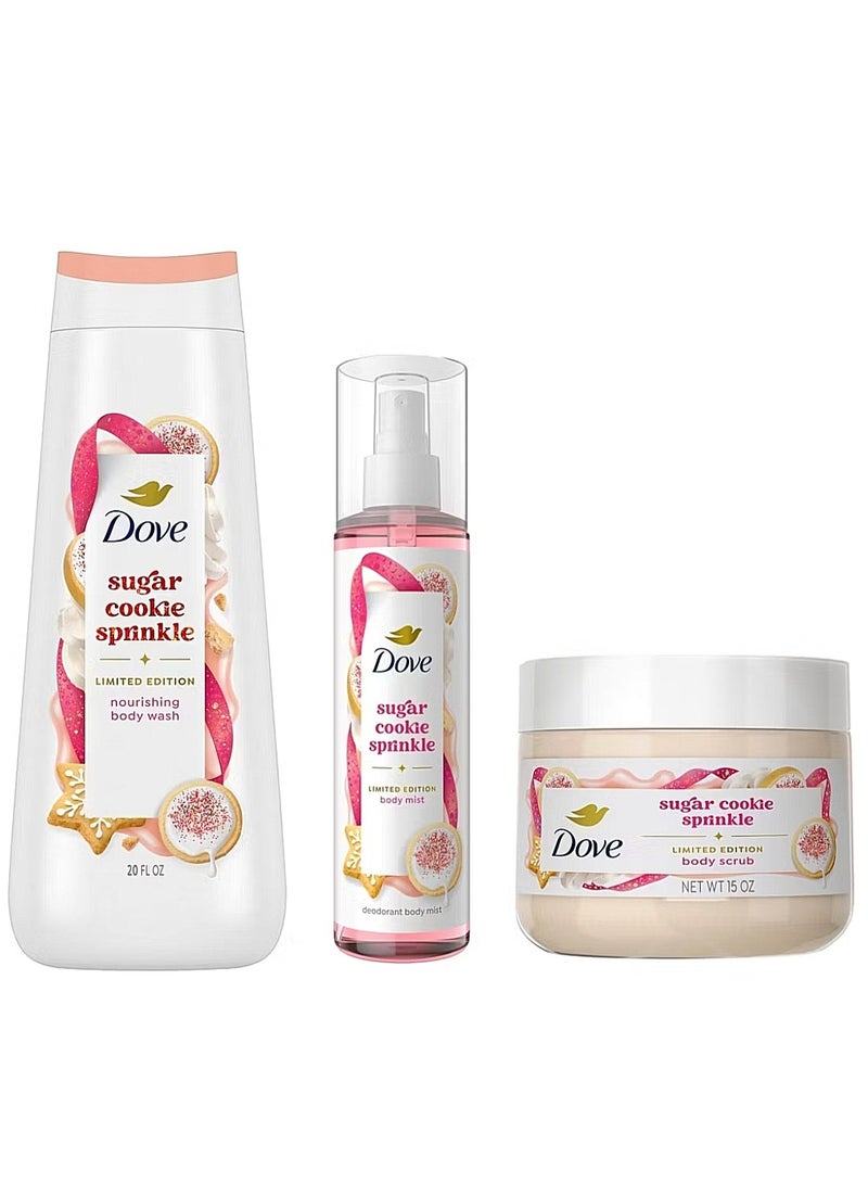 غسول للجسم 20 أونصة سائلة + مقشر للجسم 15 أونصة سائلة + معطر للجسم 8 أونصة سائلة