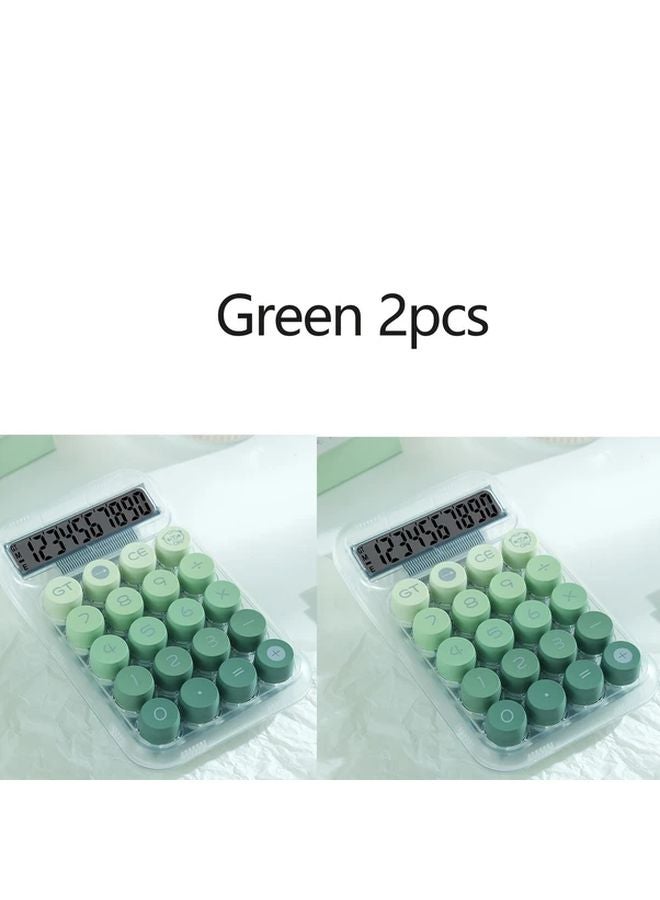 Large 5.7 Inch Transparent Green Calculator with Big Buttons 10 Digits Multi Color Gradient - Image 5