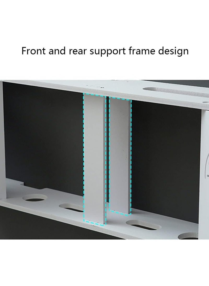 Stylish Wall-Mounted Router Rack for Wi-Fi Router, Set-Top Box, Light Cat Box, and More, Includes Doors and Patch Panel Shielding Box for Neat Storage, White.