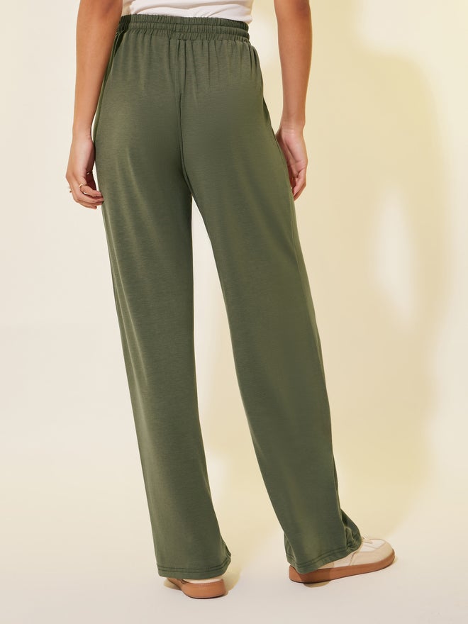 Take Two Take Two Solid Drawstring Waist Wide Leg Pants  - Image 4