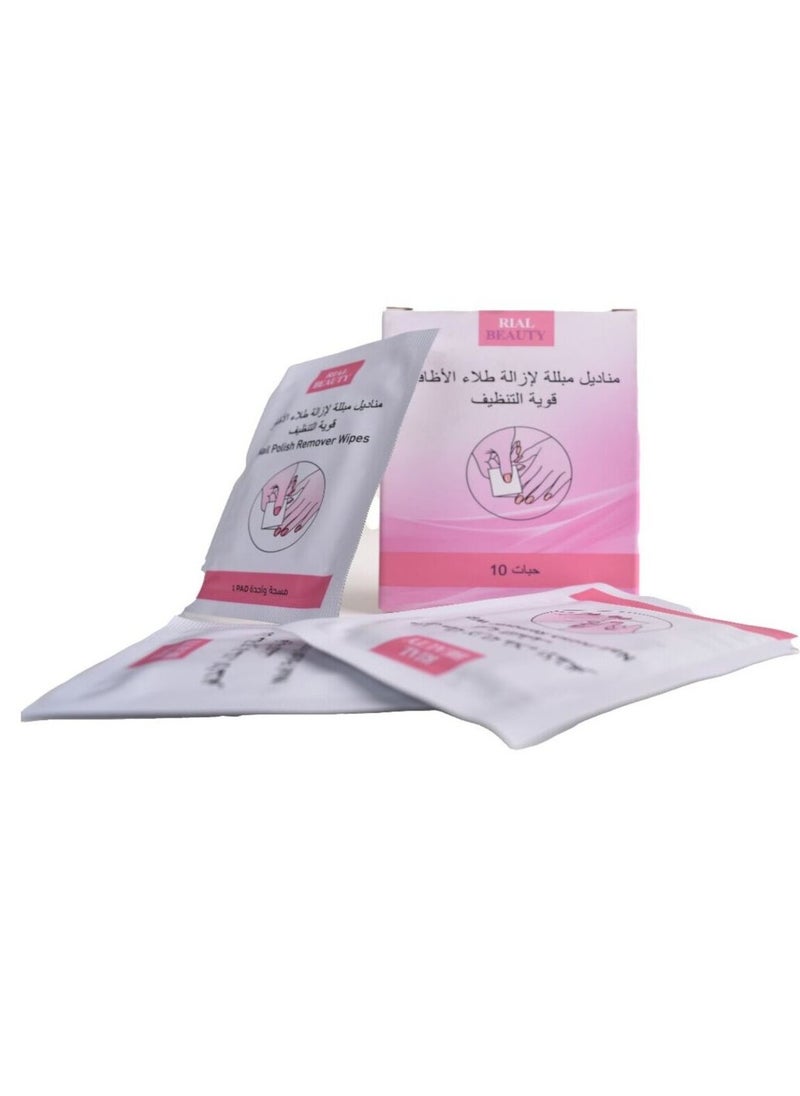 RIAL BEAUTY Wet wipes for removing nail polish, strong cleaning, consisting of 10 pieces  - Image 3