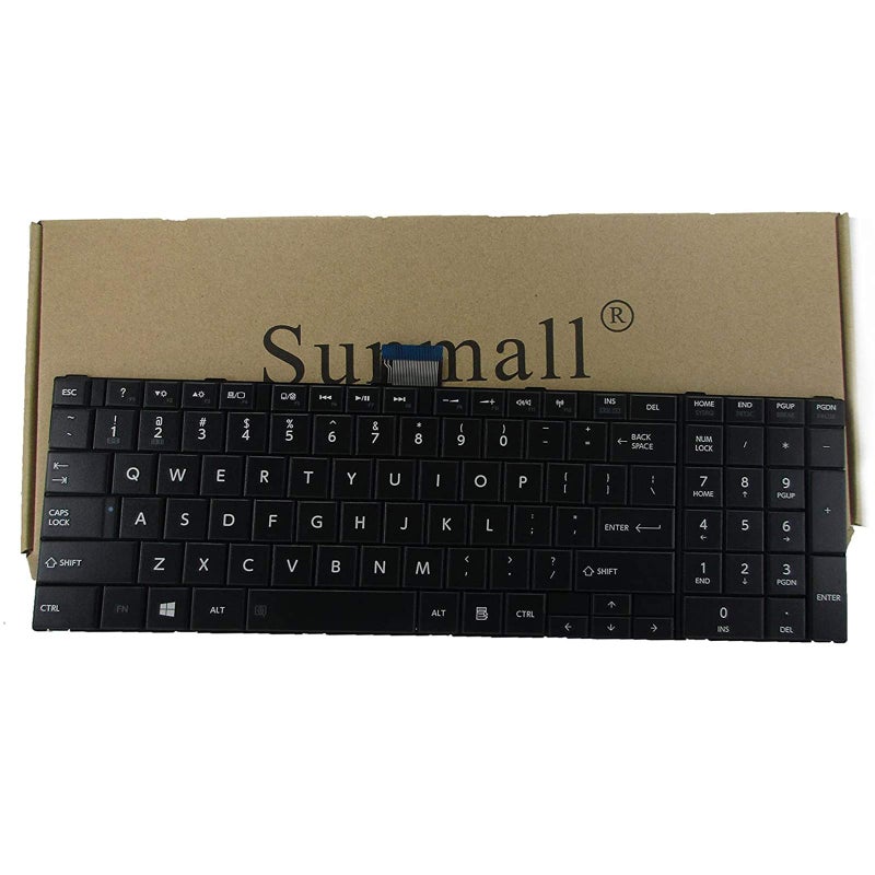 SUNMALL Keyboard replacement Compatible with Toshiba Satellite C850 C855 C855D L850 L855 L855D L875D P850 P875 P855 Black US Layout - Image 1