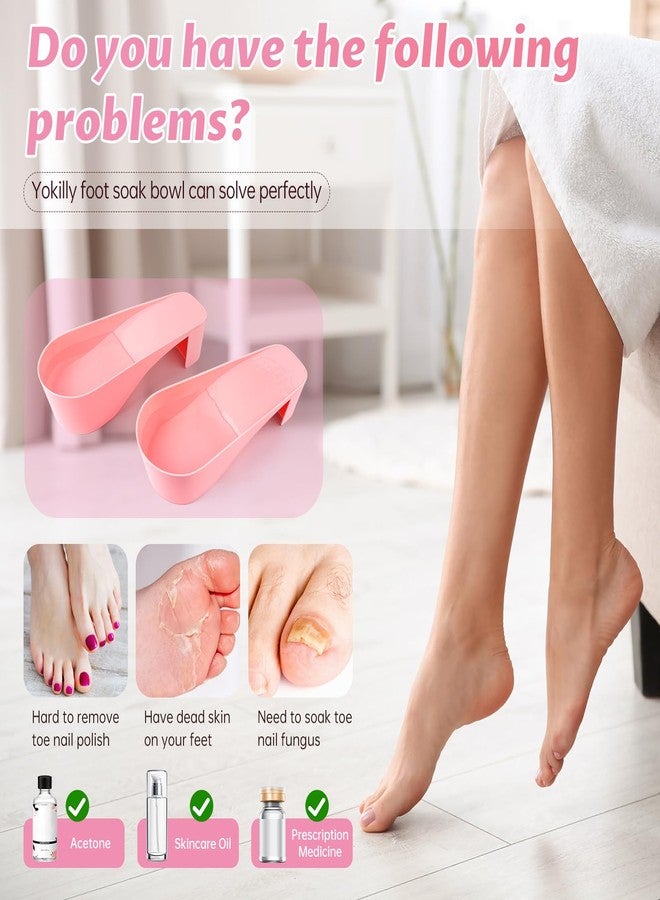 Yokilly Toe Nail Soaking Bowl, 2 PCS Toenails Soak Off Bowl, Shoe Design Foot Bath Soak Tub Bowl, Acetone Proof Pedicure Foot Spa Nail Soaker Bowl(Pink) - Image 3