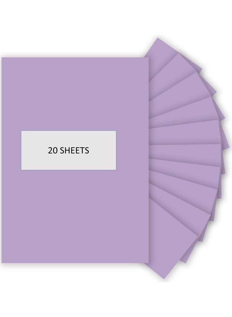 Funbo 20-Piece 50x70cm Size Bristol Card Chart Paper 220gsm Thickness Violet - Image 1