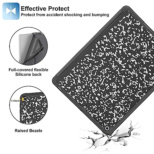 Supveco Case for iPad 9th/8th/7th Generation 10.2 inch (2021/2020/2019 Model) with Pencil Holder, Premium Folio Stand Case with Auto Wake/Sleep,Soft TPU Back Shell Cover for iPad 10.2 Inch-Book Black - Image 5