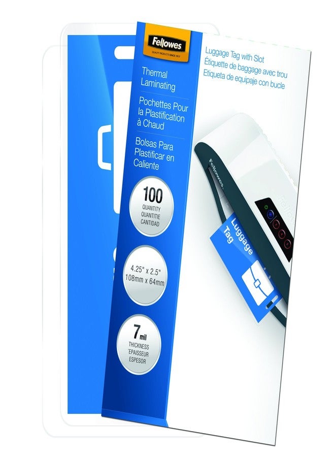 Fellowes, Hot Laminating Pouches, 7 Mil, Luggage Tag, 100 per Pack (52063) - Image 1