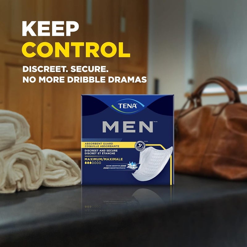 TENA Men Maximum Guard Incontinence Pad - Maximum Absorbency, 60 Total (3 Packs) - Image 3