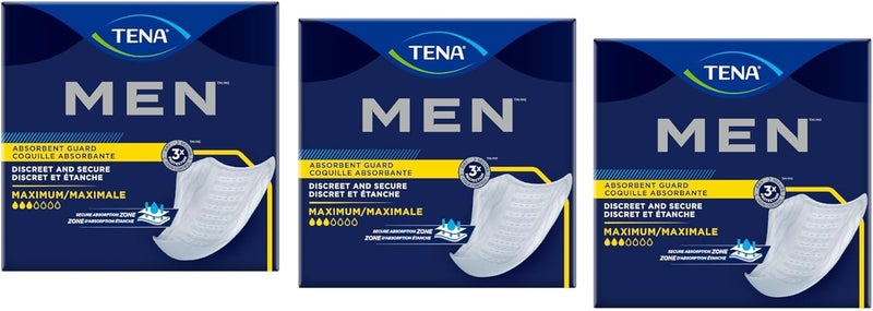 TENA Men Maximum Guard Incontinence Pad - Maximum Absorbency, 60 Total (3 Packs) - Image 1