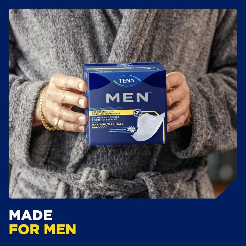 TENA Men Maximum Guard Incontinence Pad - Maximum Absorbency, 60 Total (3 Packs) - Image 4