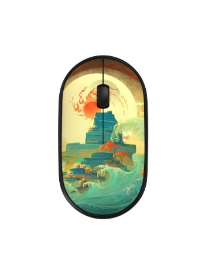 أر8 ماوس لاسلكي 1732 بتصميم أنمي ثلاثي الأبعاد أنيق - لاسلكي بتردد 2.4 جيجا هرتز، خفيف الوزن - 3 أزرار - مستشعر بصري بدقة 1200 نقطة في البوصة - تصميم مريح - مدى فعال يصل إلى 10 أمتار - يعمل ببطارية AA - مناسب للأعمال المكتبية | صن رايز - Image 1