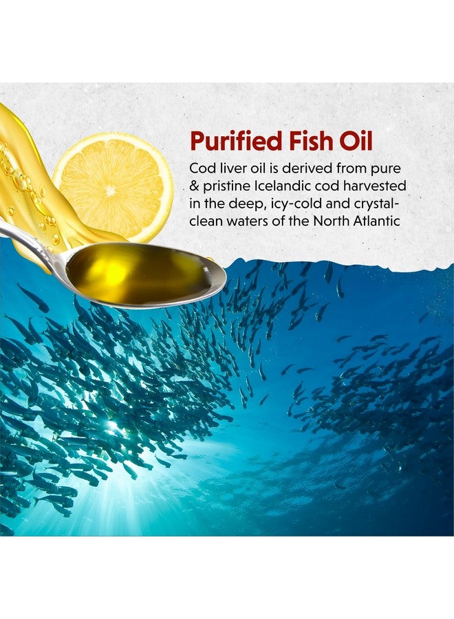 Barlean's Cod Liver Oil Liquid Supplement, Omega 3 Fish Oil with 900mg EPA and DHA Plus Vitamin D, Supplements for Joint, Brain, and Heart Health Support, Lemonade Flavor, 8 oz - Image 3