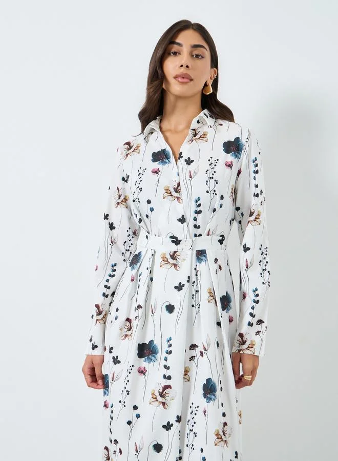 تايك تو فستان طويل مطبع بطبعة زهور