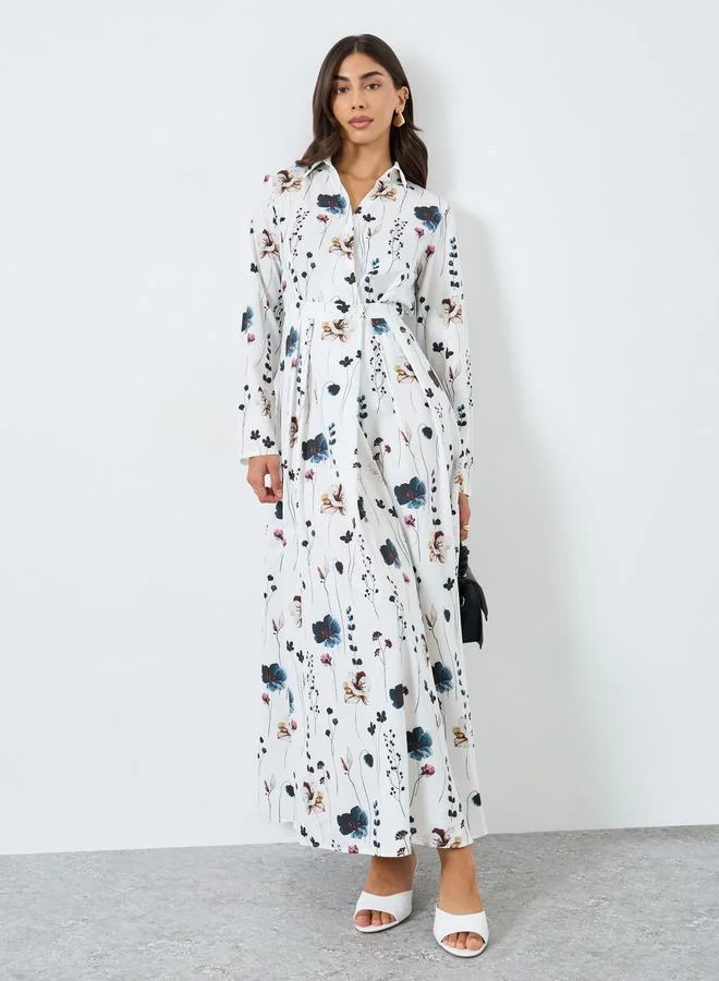 تايك تو فستان طويل مطبع بطبعة زهور