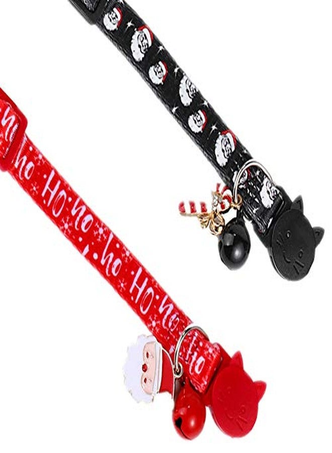 BoomBone 2 Pack Christmas Cat Collar Breakaway with Bell, Holiday Puppy Collars with Cute Pendants - Image 3