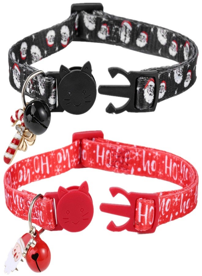 BoomBone 2 Pack Christmas Cat Collar Breakaway with Bell, Holiday Puppy Collars with Cute Pendants - Image 2