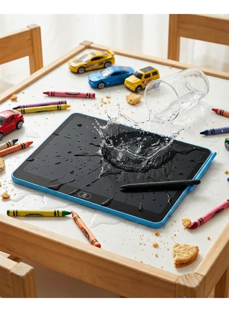 تابلت كتابة LCD مقاس 11 بوصة للأطفال والطلاب - لوحة رسم للاطفال بشاشة ملونة كبيرة - لوحة خربشة لحماية العين للأطفال الصغار - كراسة رسم إلكترونية قابلة للمسح، لعبة سفر مقاومة للماء ومحمولة (مثالية للمنزل والمدرسة والمكتب) - أزرق وأبيض - Image 5