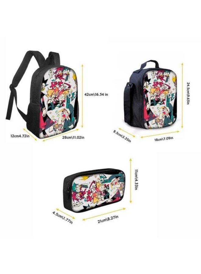 عام حقيبة الظهر المطبوعة الشائعة - مجموعة حقيبة الظهر المكونة من ثلاث قطع (يمكن استخدامها للطلاب والأطفال والأصدقاء للنزهات وتسلق الجبال وما إلى ذلك) - 97 - Image 3